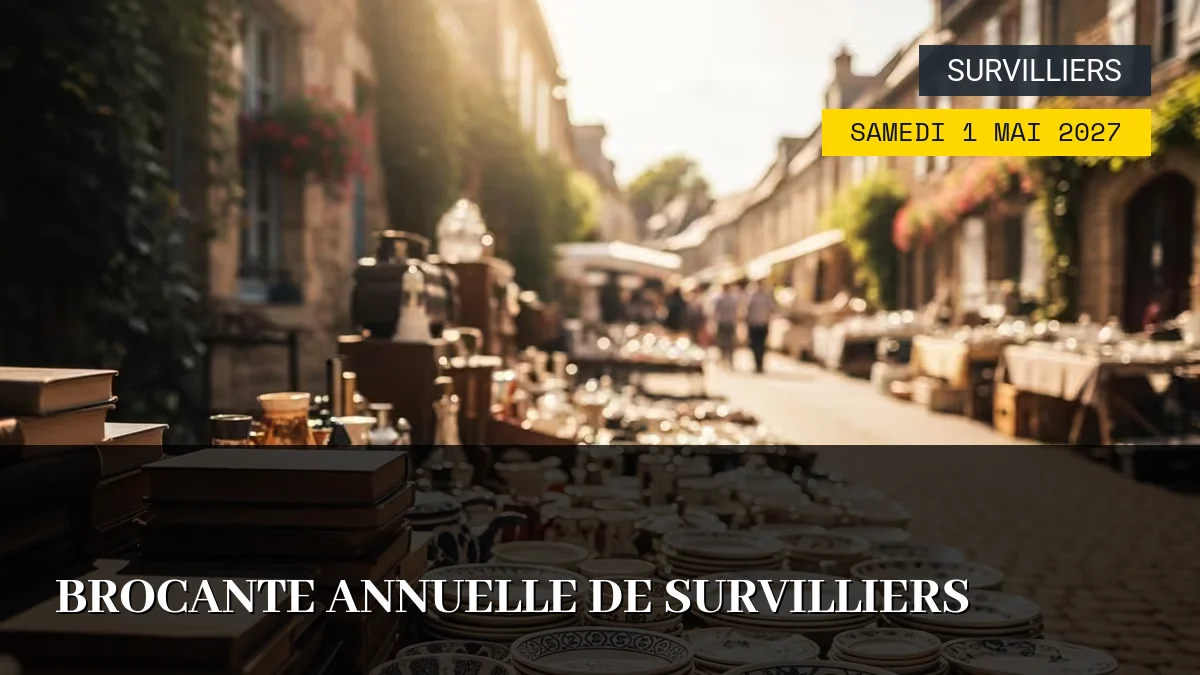 Affiche de l'événement : Brocante Annuelle de Survilliers – Samedi 1 Mai 2027