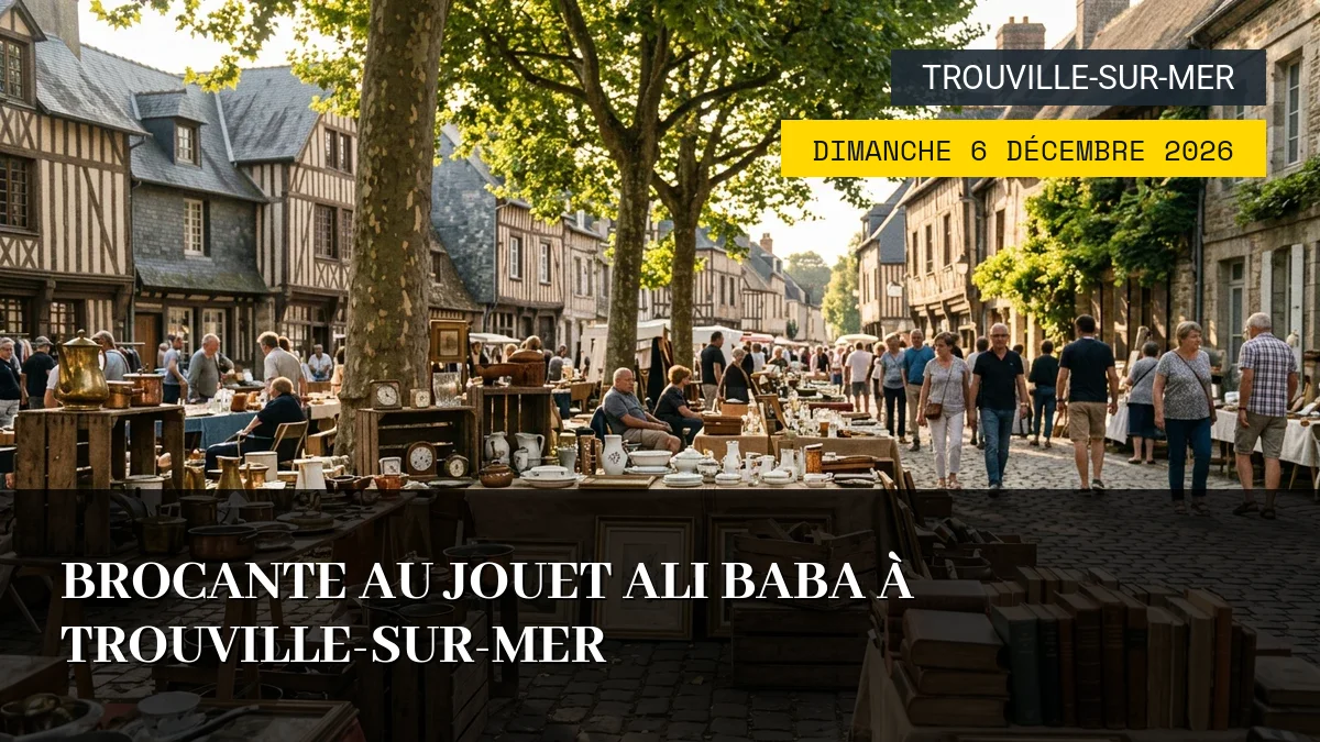 Affiche de l'événement : Brocante au Jouet Ali Baba à Trouville-sur-Mer – Dimanche 6 Décembre 2026
