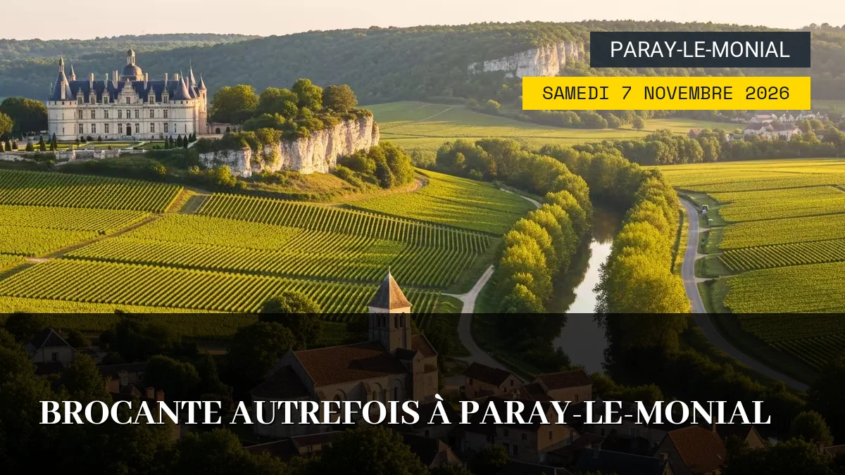 Affiche de l'événement : Brocante Autrefois à Paray-le-Monial – Samedi 7 Novembre 2026