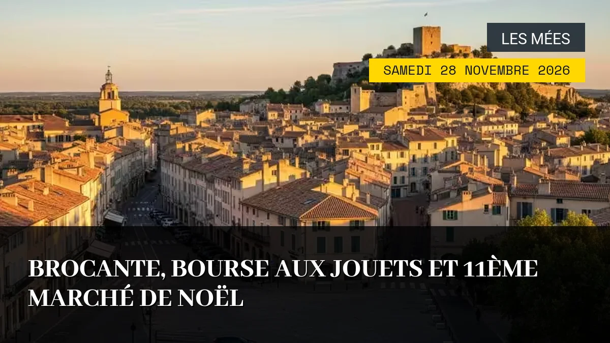 Affiche de l'événement : Brocante, Bourse aux Jouets et 11ème Marché de Noël – Samedi 28 Novembre 2026