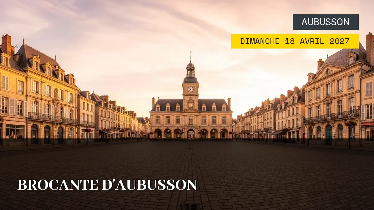 Affiche de l'événement : Brocante d&rsquo;Aubusson – Dimanche 18 Avril 2027