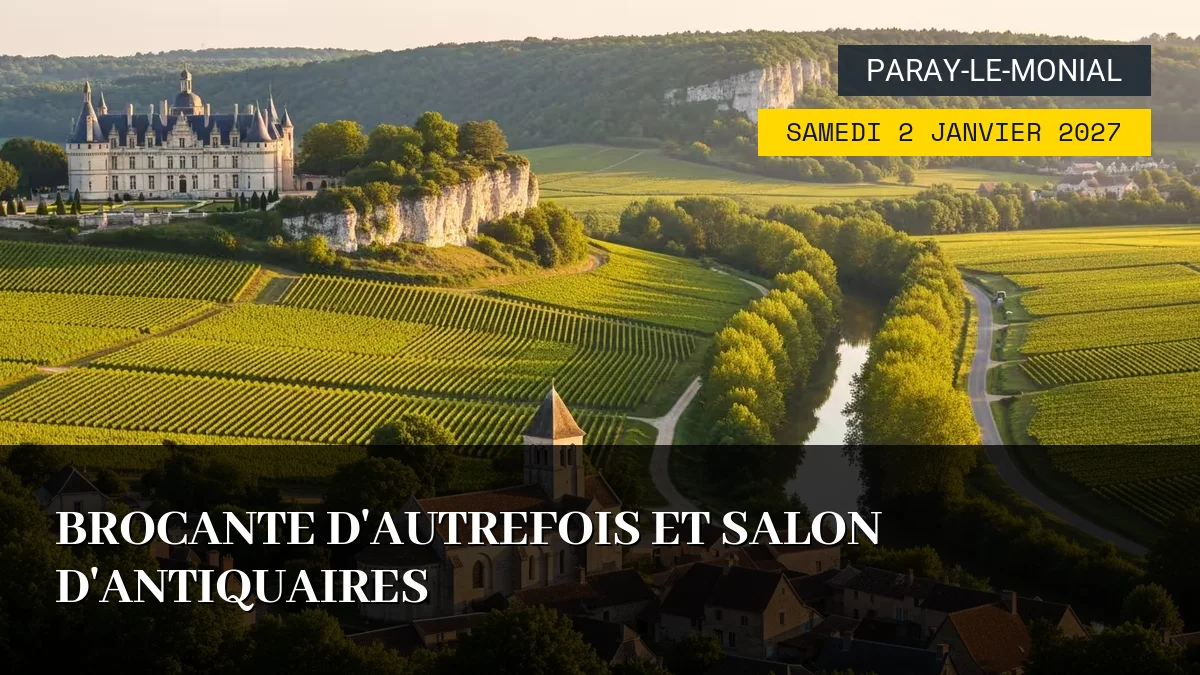 Affiche de l'événement : Brocante d&rsquo;Autrefois et Salon d&rsquo;Antiquaires – Samedi 2 Janvier 2027