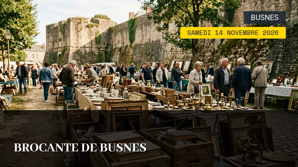 Affiche de l'événement : Brocante de Busnes – Samedi 14 Novembre 2026