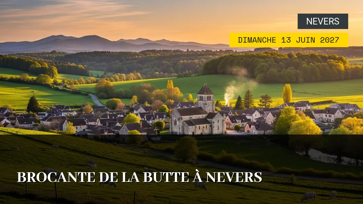 Affiche de l'événement : Brocante de la Butte à Nevers – Dimanche 13 Juin 2027