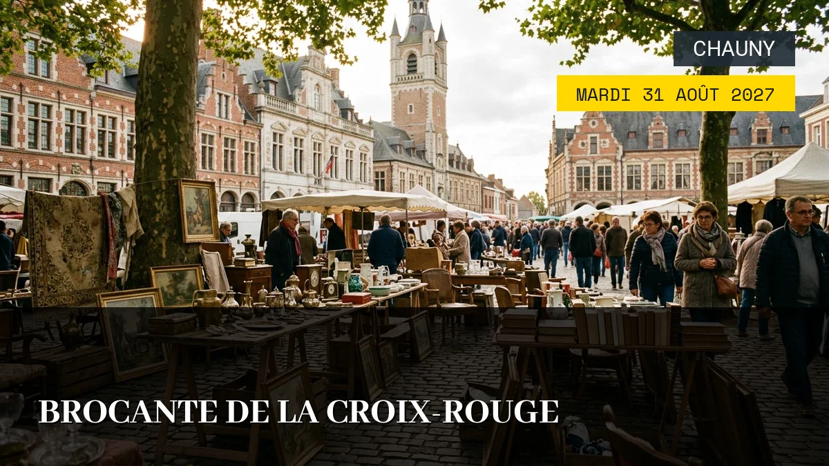 Affiche de l'événement : Brocante de la Croix-Rouge – Mardi 31 Août 2027