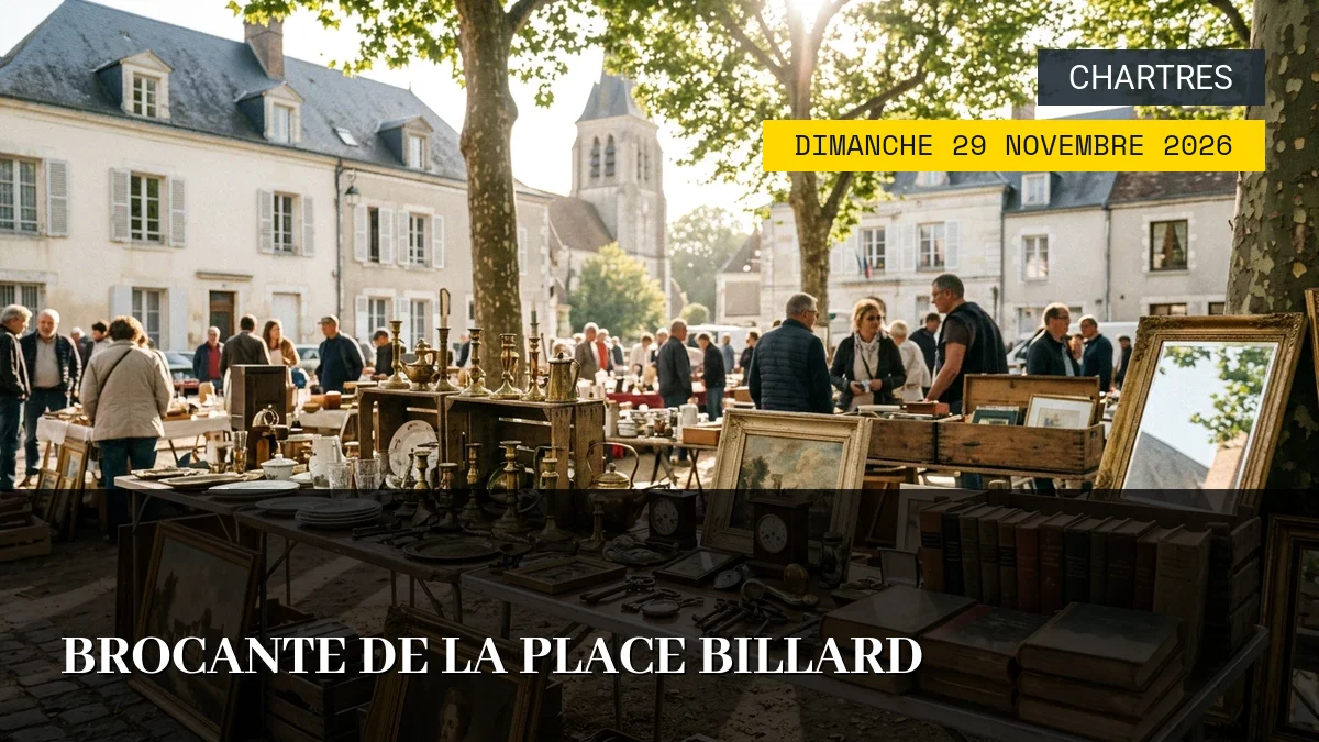 Affiche de l'événement : Brocante de la Place Billard – Dimanche 29 Novembre 2026