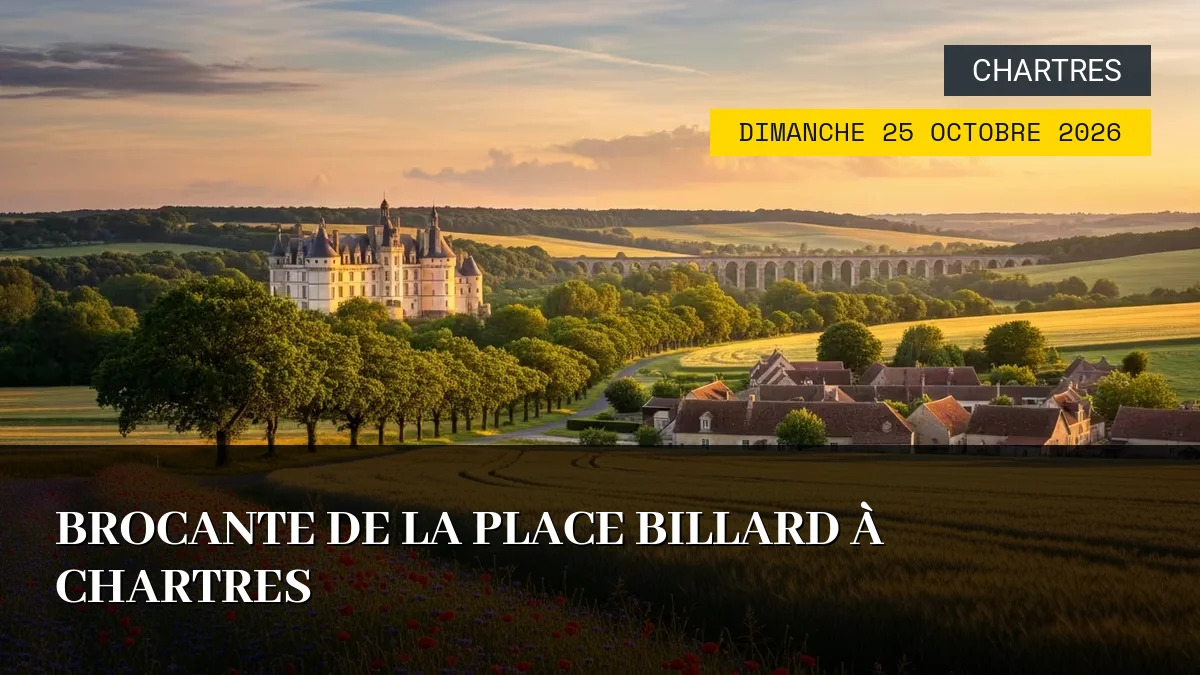 Affiche de l'événement : Brocante de la Place Billard à Chartres – Dimanche 25 Octobre 2026