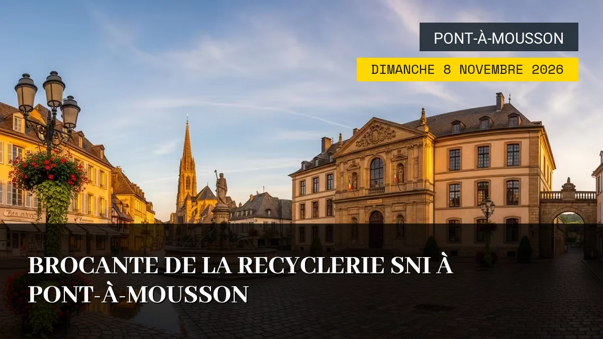 Affiche de l'événement : Brocante de la Recyclerie SNI à Pont-à-Mousson – Dimanche 8 Novembre 2026