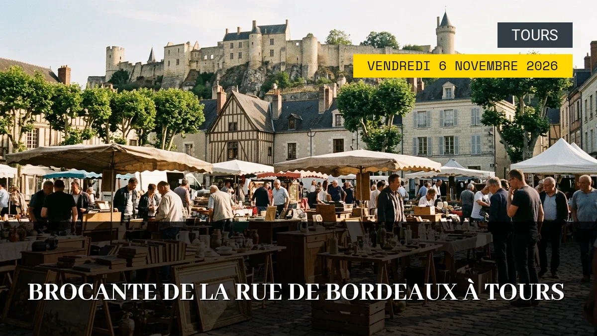 Affiche de l'événement : Brocante de la Rue de Bordeaux à Tours – Vendredi 6 Novembre 2026