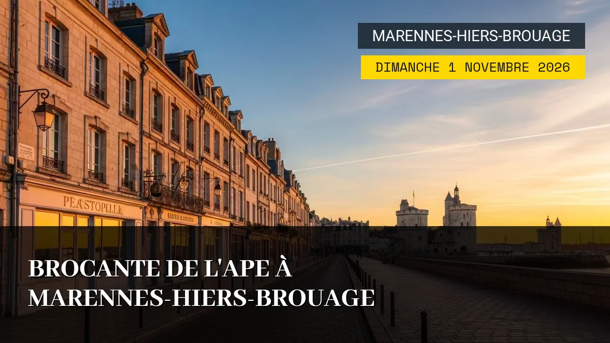 Affiche de l'événement : Brocante de l&rsquo;APE à Marennes-Hiers-Brouage – Dimanche 1 Novembre 2026