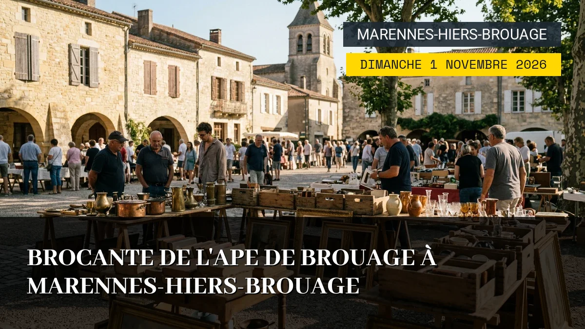 Affiche de l'événement : Brocante de l&rsquo;APE de Brouage à Marennes-Hiers-Brouage – Dimanche 1 Novembre 2026