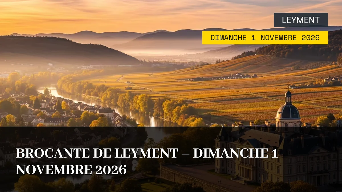 Affiche de l'événement : Brocante de Leyment – Dimanche 1 Novembre 2026