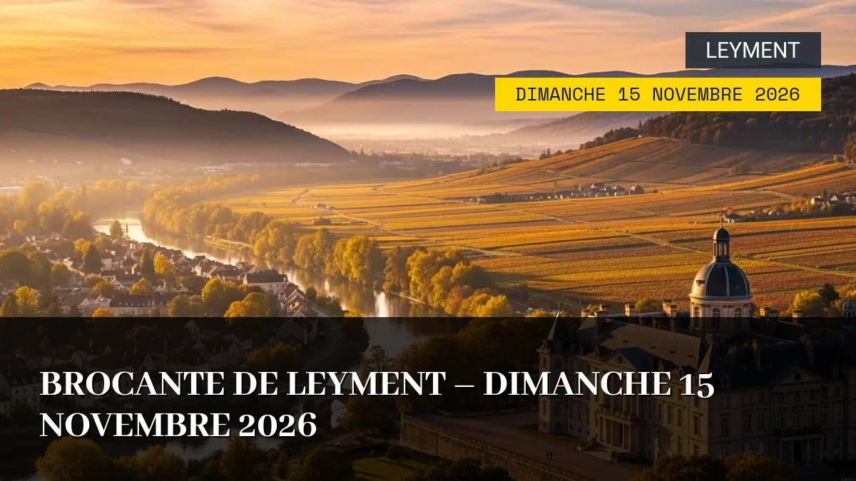 Affiche de l'événement : Brocante de Leyment – Dimanche 15 Novembre 2026