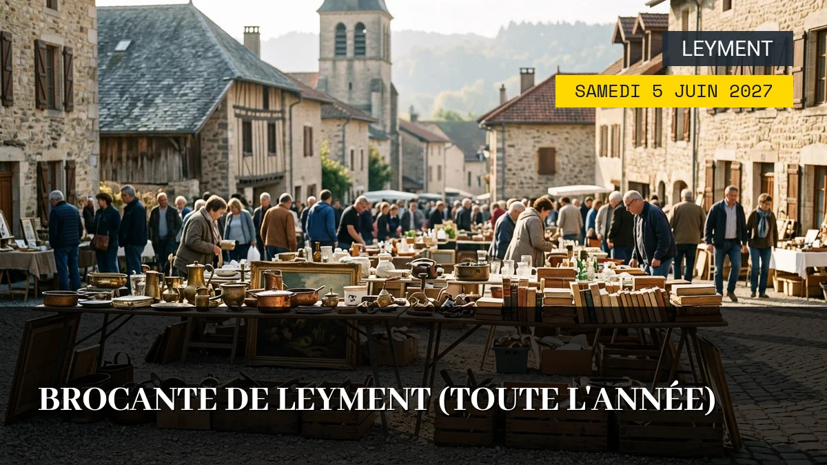 Affiche de l'événement : Brocante de Leyment (Toute l&rsquo;année) – Samedi 5 Juin 2027