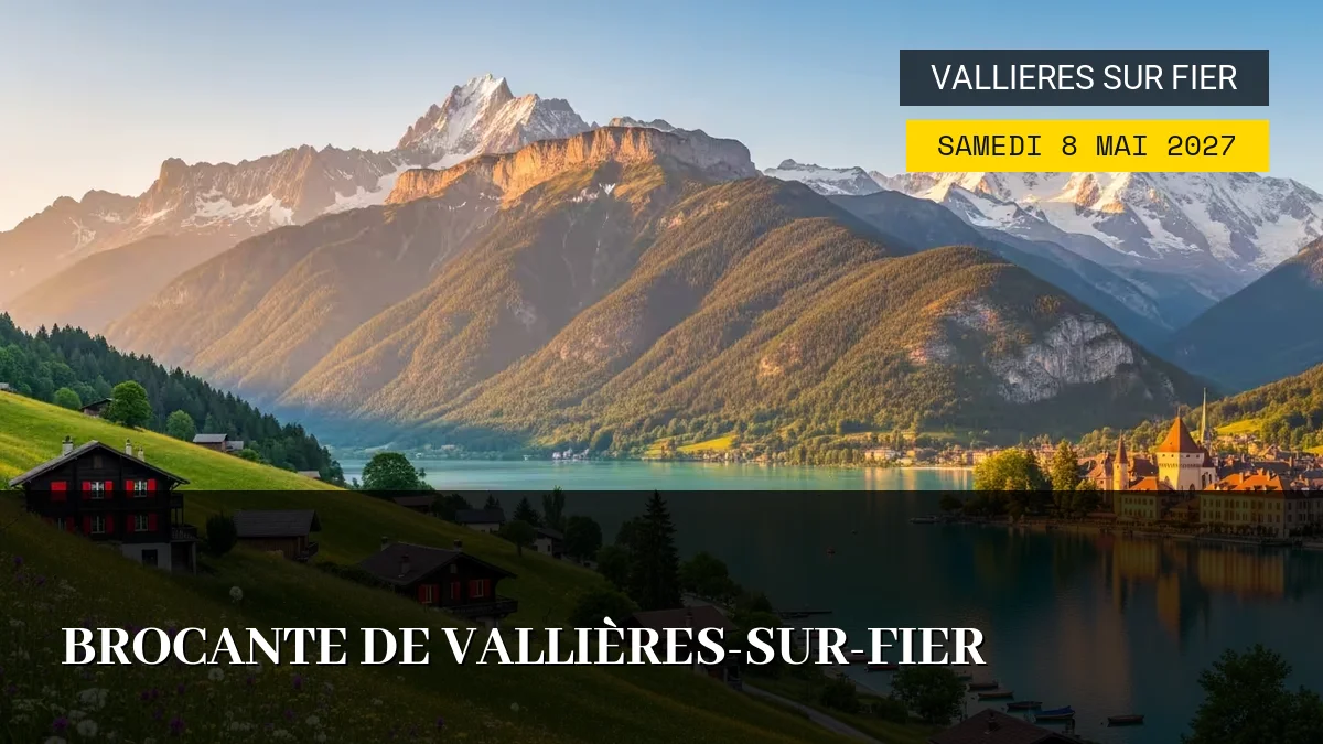Affiche de l'événement : Brocante de Vallières-sur-Fier – Samedi 8 Mai 2027