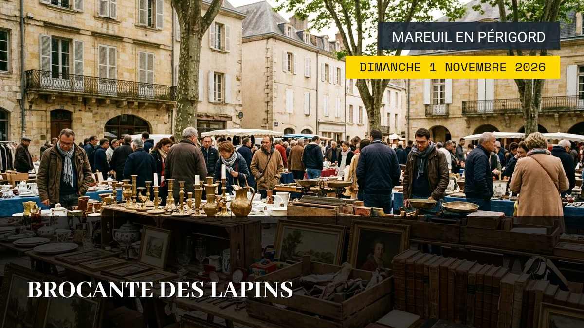 Affiche de l'événement : Brocante des Lapins – Dimanche 1 Novembre 2026