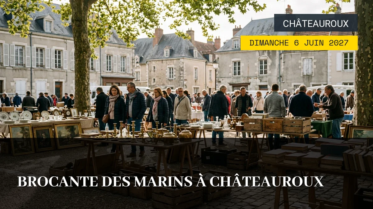 Affiche de l'événement : Brocante des Marins à Châteauroux – Dimanche 6 Juin 2027