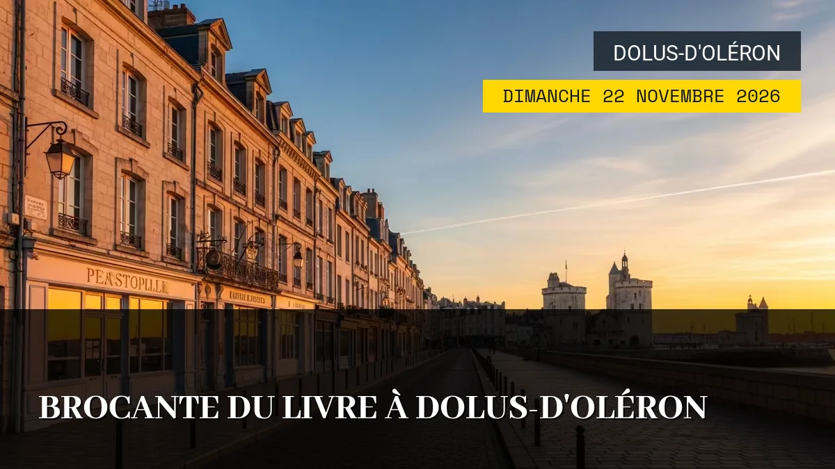 Affiche de l'événement : Brocante Du Livre À Dolus-d&rsquo;Oléron – Dimanche 22 Novembre 2026