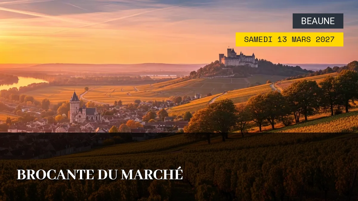 Affiche de l'événement : Brocante du Marché – Samedi 13 Mars 2027