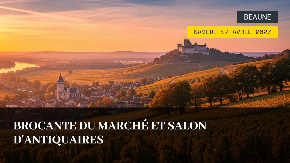 Affiche de l'événement : Brocante du Marché et Salon d&rsquo;Antiquaires – Samedi 17 Avril 2027