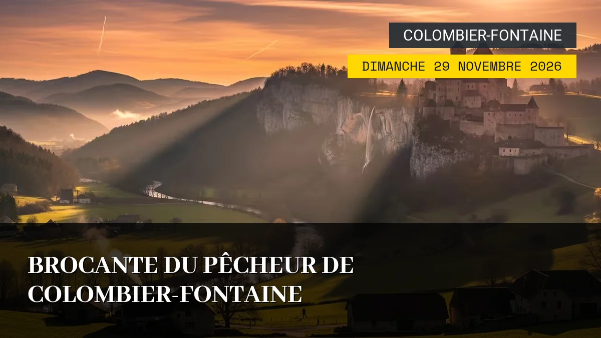 Affiche de l'événement : Brocante du Pêcheur de Colombier-Fontaine – Dimanche 29 Novembre 2026