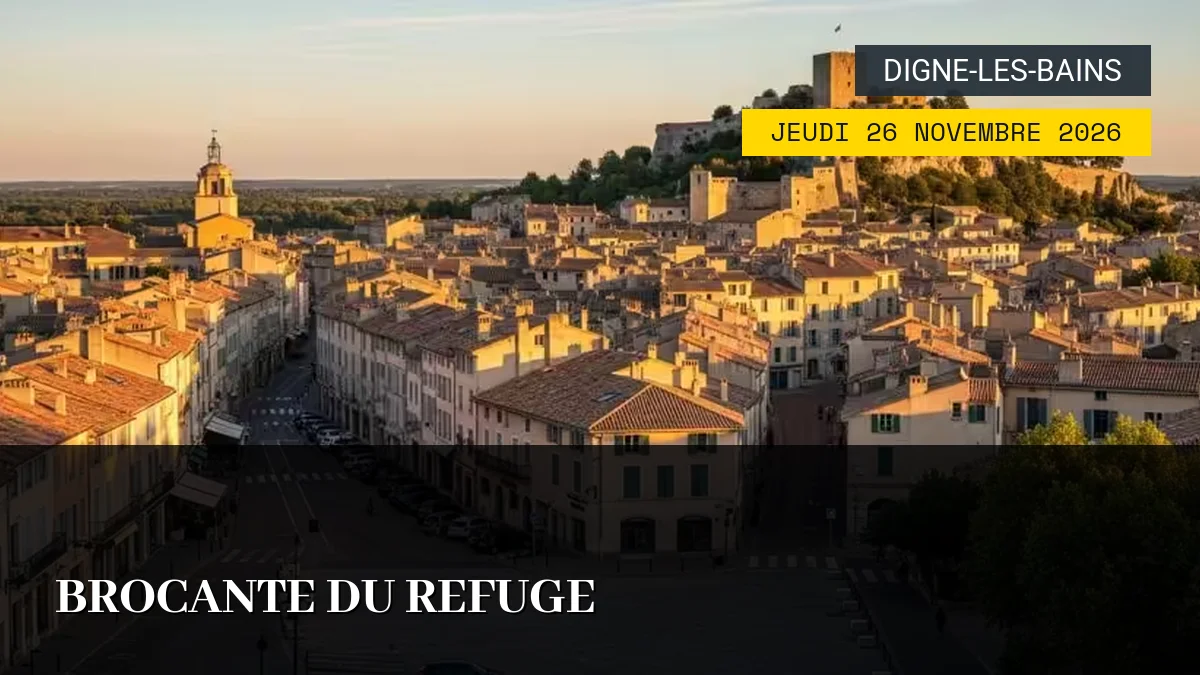 Affiche de l'événement : Brocante du Refuge – Jeudi 26 Novembre 2026