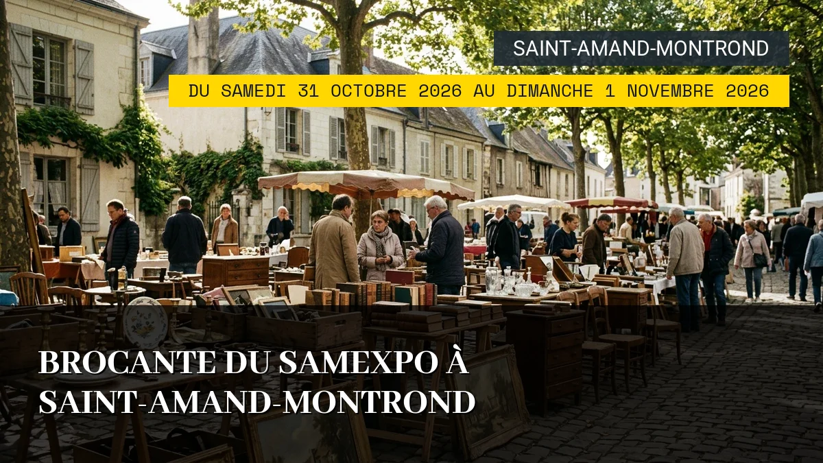 Affiche de l'événement : Brocante du Samexpo à Saint-Amand-Montrond – Du Samedi 31 Octobre 2026 au Dimanche 1 Novembre 2026