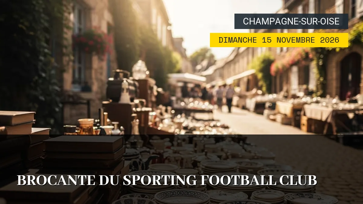 Affiche de l'événement : Brocante du Sporting Football Club – Dimanche 15 Novembre 2026