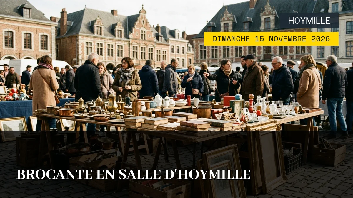 Affiche de l'événement : Brocante en salle d&rsquo;Hoymille – Dimanche 15 Novembre 2026