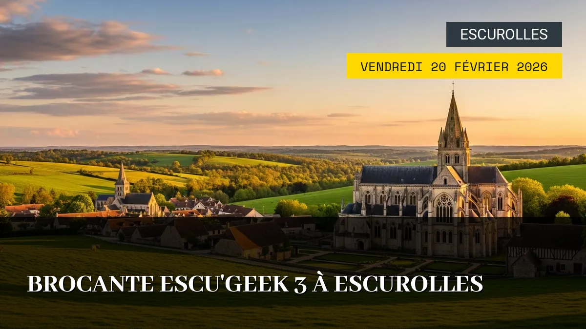 Affiche de l'événement : Brocante Escu&rsquo;Geek 3 à Escurolles – Vendredi 20 Février 2026
