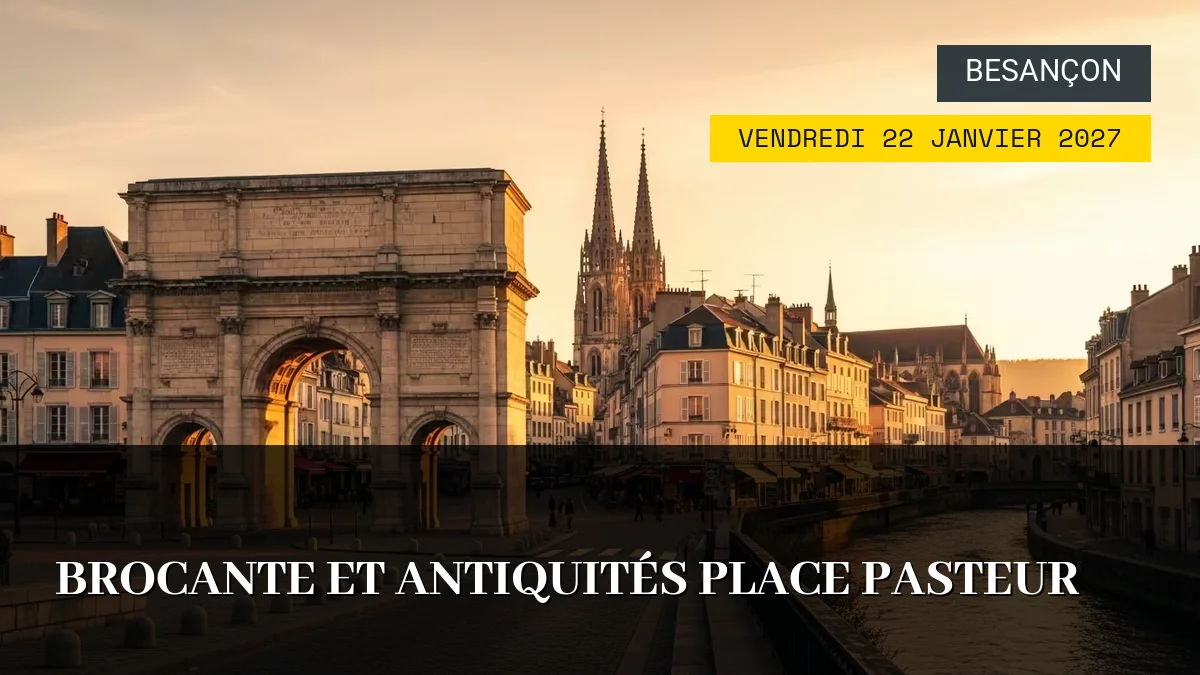 Affiche de l'événement : Brocante et Antiquités Place Pasteur – Vendredi 22 Janvier 2027
