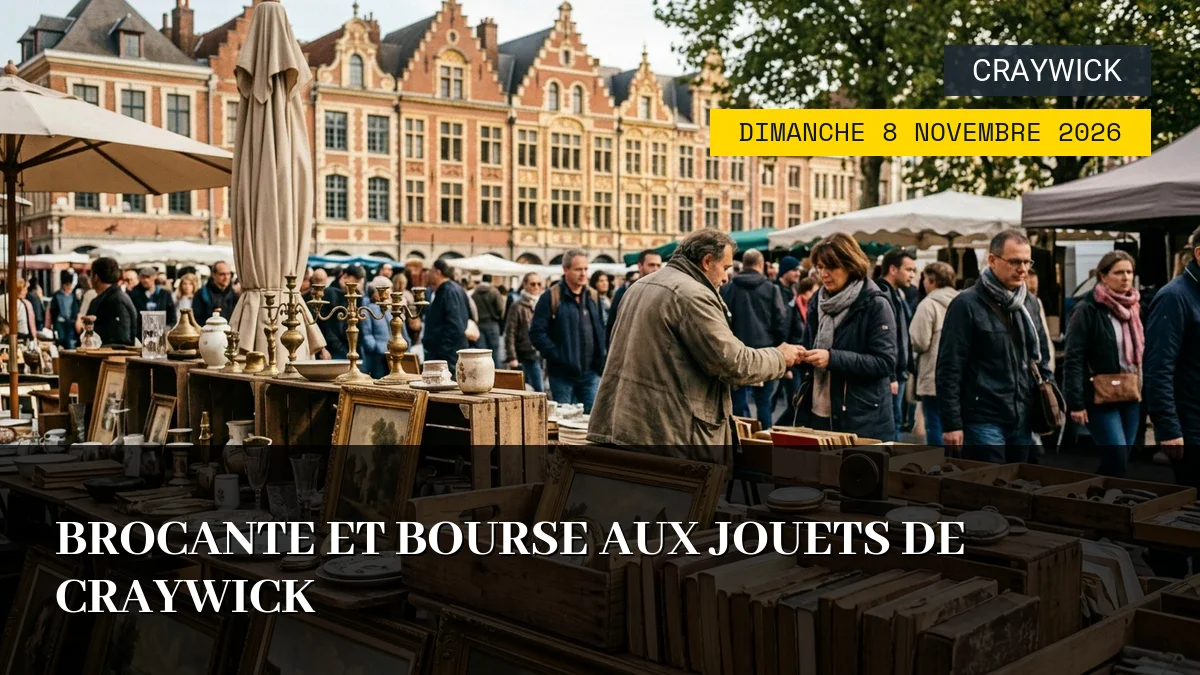 Affiche de l'événement : Brocante et bourse aux jouets de Craywick – Dimanche 8 Novembre 2026