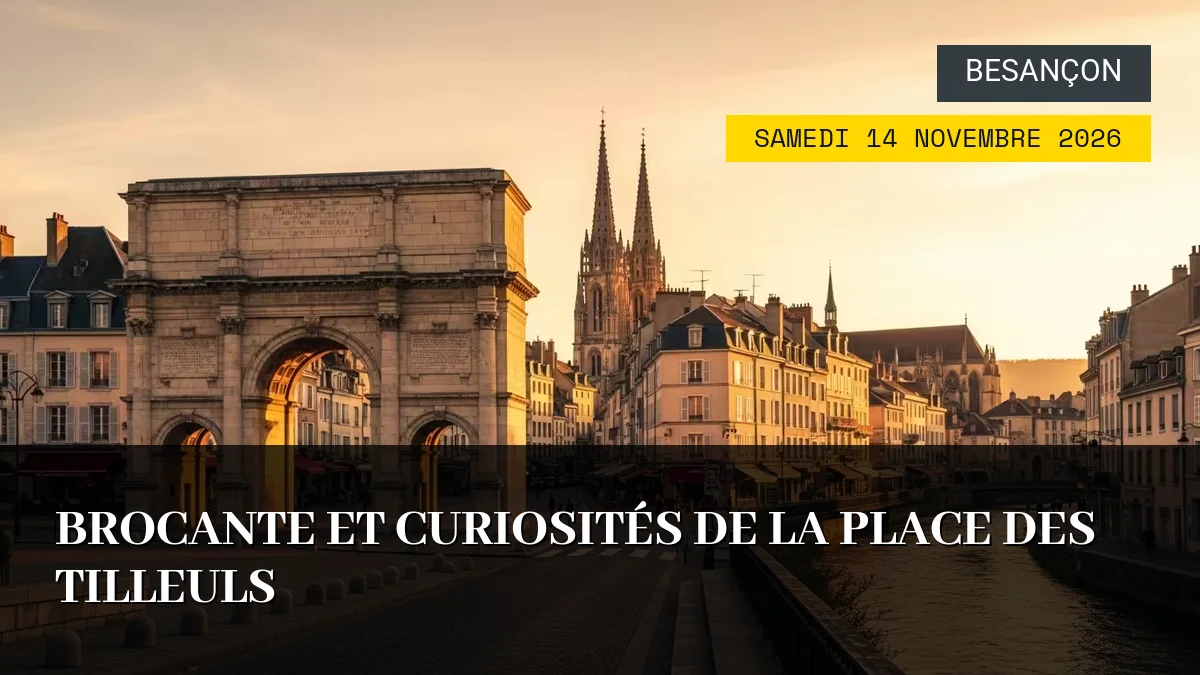 Affiche de l'événement : Brocante et Curiosités de la Place des Tilleuls – Samedi 14 Novembre 2026