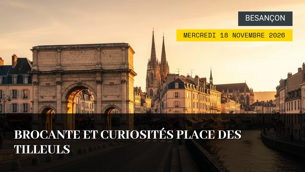 Affiche de l'événement : Brocante et Curiosités Place des Tilleuls – Mercredi 18 Novembre 2026