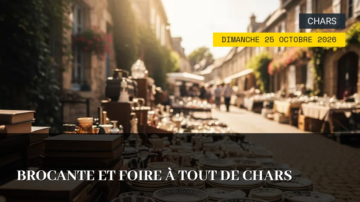 Affiche de l'événement : Brocante et Foire à Tout de Chars – Dimanche 25 Octobre 2026