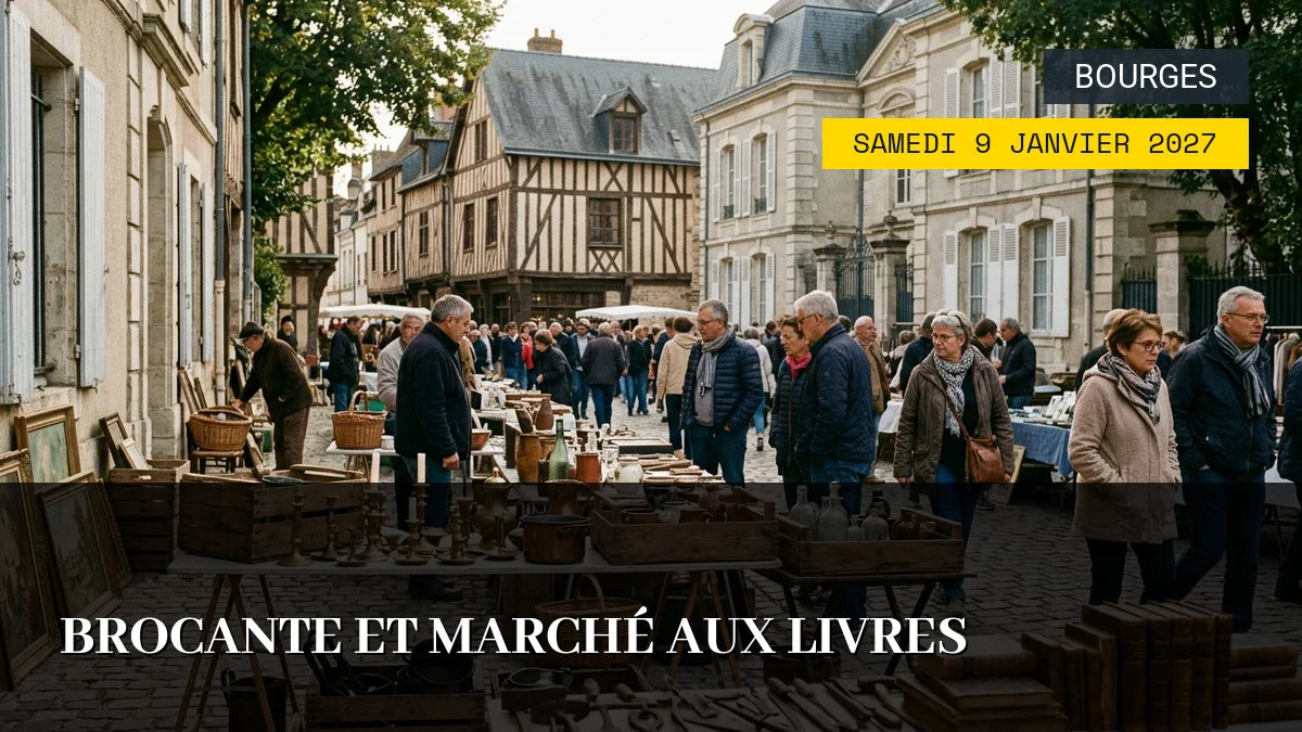 Affiche de l'événement : Brocante et Marché aux Livres – Samedi 9 Janvier 2027