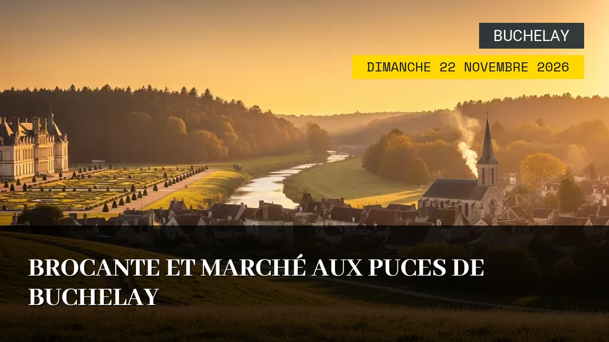 Affiche de l'événement : Brocante et Marché aux Puces de Buchelay – Dimanche 22 Novembre 2026