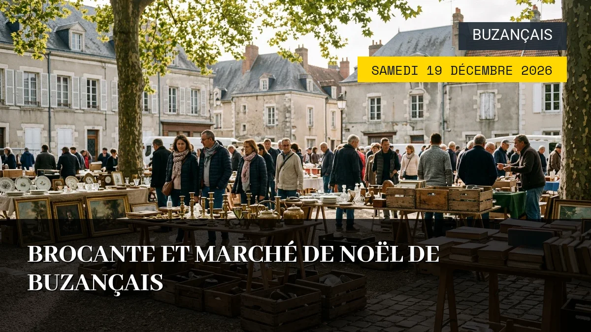 Affiche de l'événement : Brocante Et Marché De Noël De Buzançais – Samedi 19 Décembre 2026