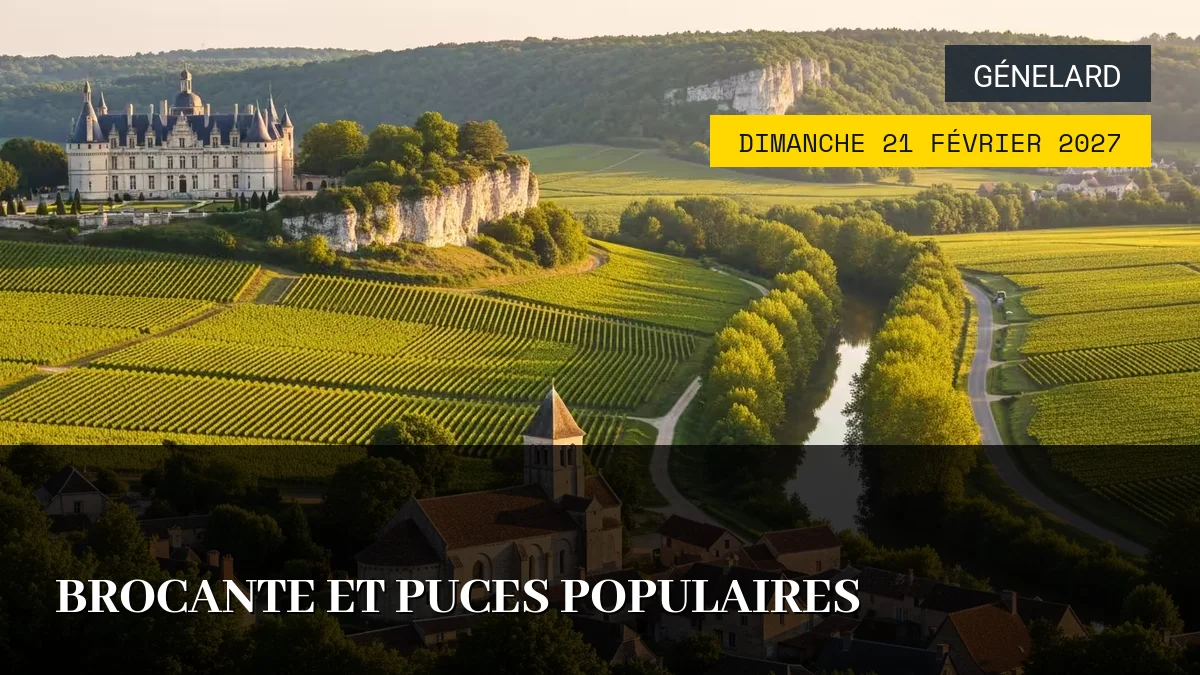 Affiche de l'événement : Brocante et Puces Populaires – Dimanche 21 Février 2027