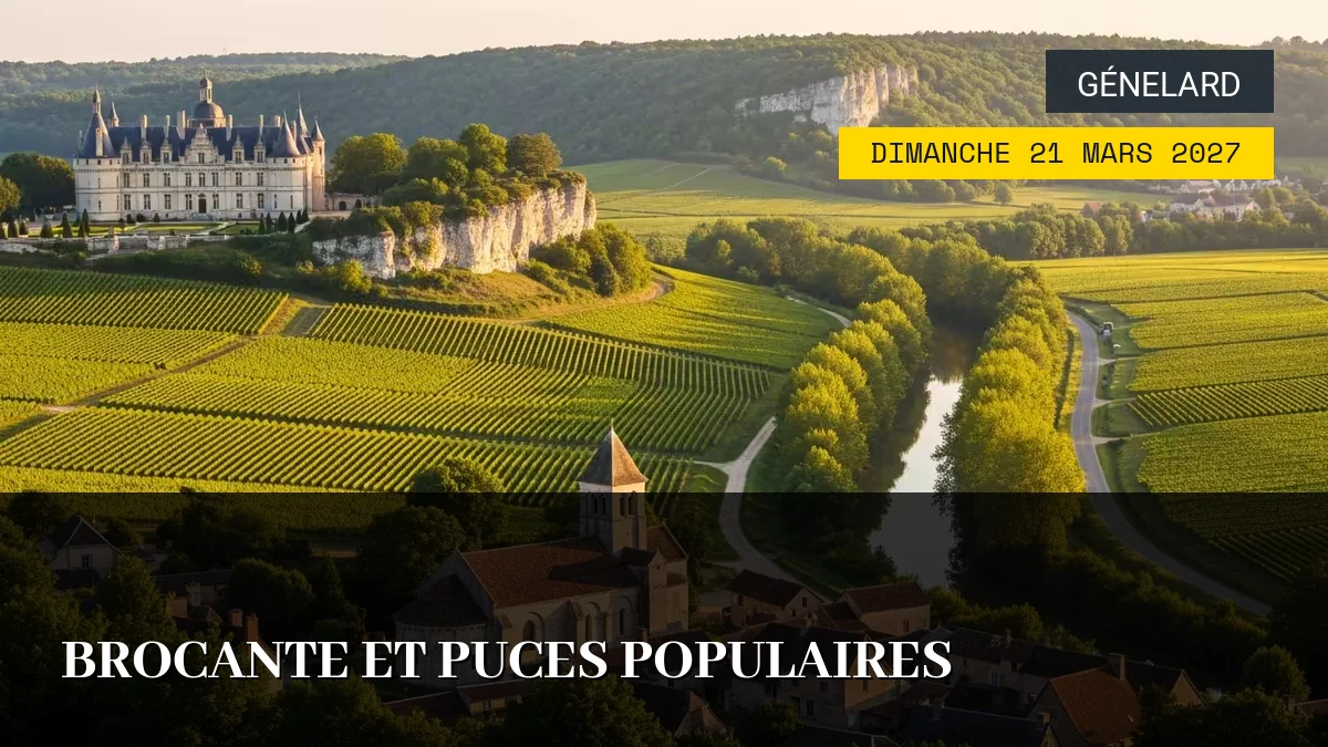 Affiche de l'événement : Brocante et Puces Populaires – Dimanche 21 Mars 2027