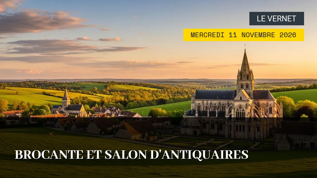 Affiche de l'événement : Brocante et Salon d&rsquo;Antiquaires – Mercredi 11 Novembre 2026