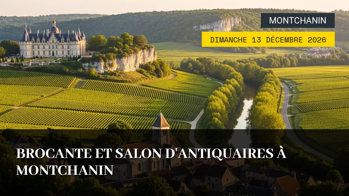 Affiche de l'événement : Brocante et Salon d&rsquo;Antiquaires à Montchanin – Dimanche 13 Décembre 2026
