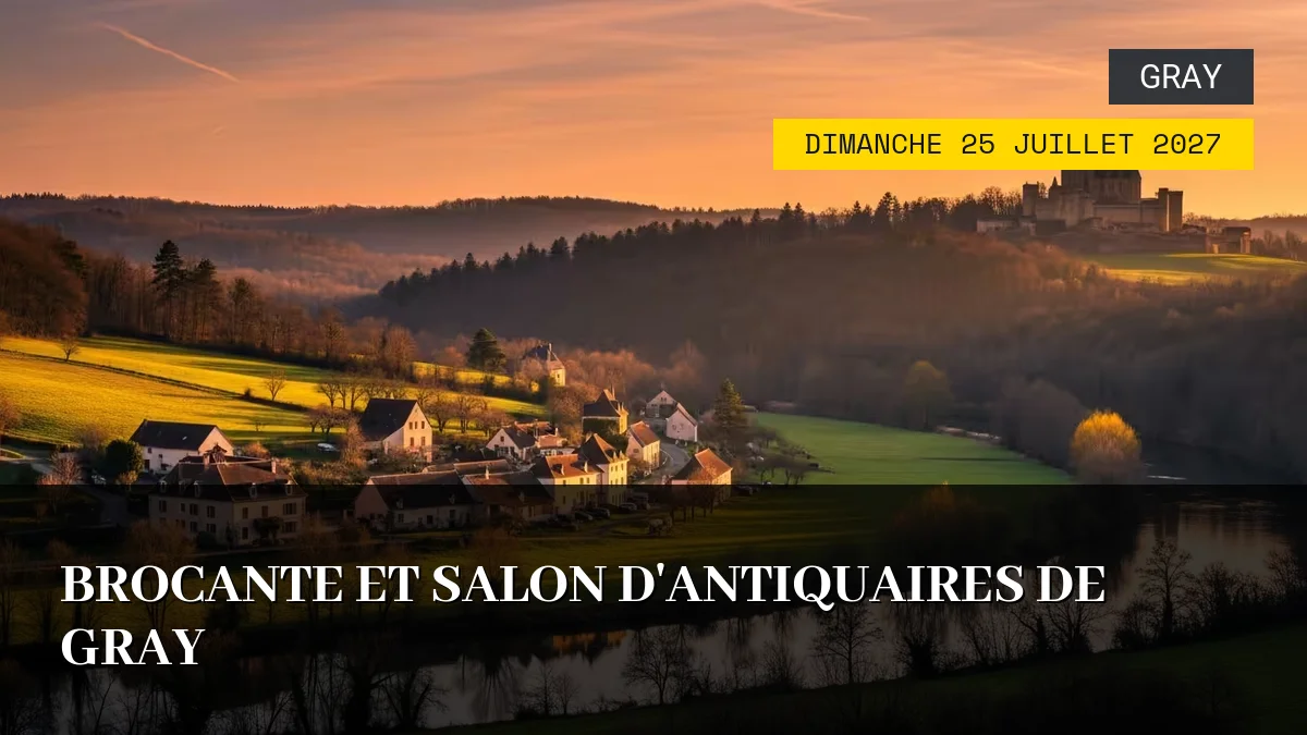 Affiche de l'événement : Brocante et Salon d&rsquo;Antiquaires de Gray – Dimanche 25 Juillet 2027