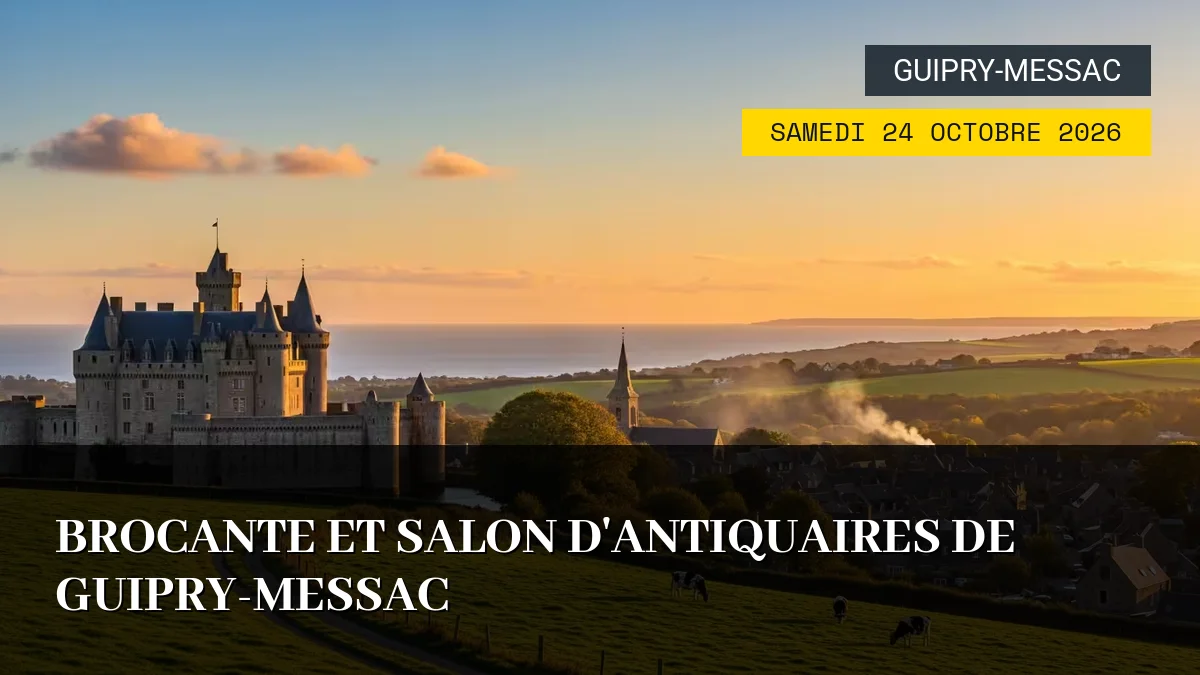Affiche de l'événement : Brocante et Salon d&rsquo;Antiquaires de Guipry-Messac – Samedi 24 Octobre 2026
