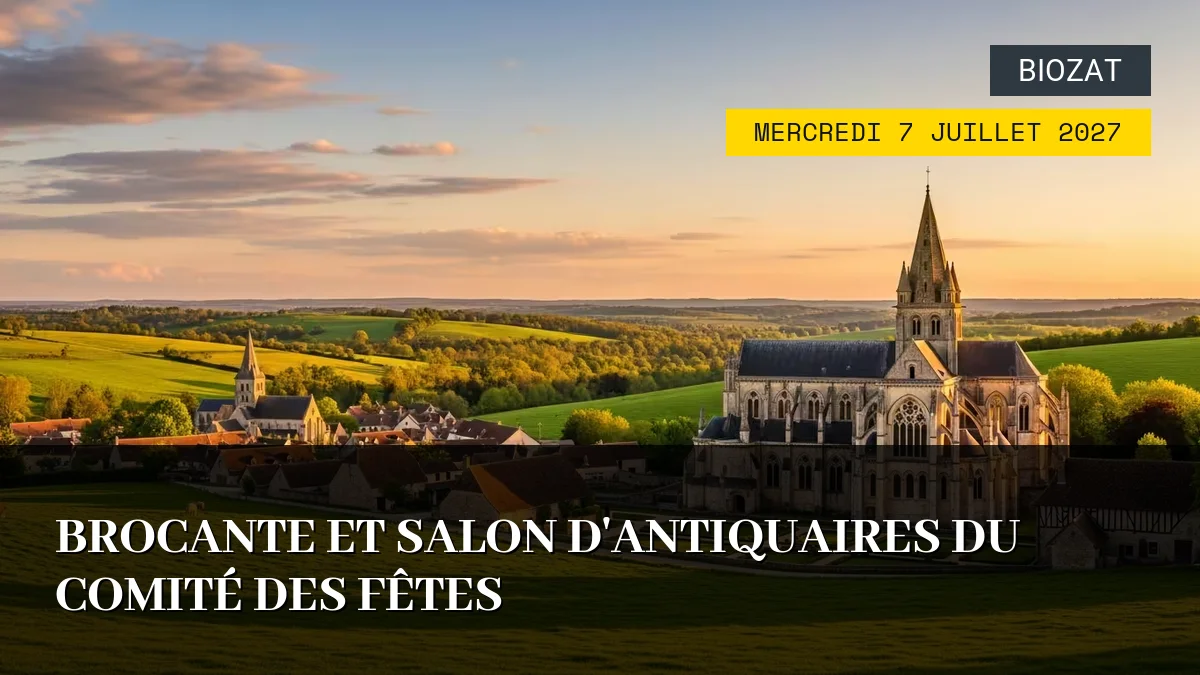 Affiche de l'événement : Brocante et Salon d&rsquo;Antiquaires du Comité des Fêtes – Mercredi 7 Juillet 2027