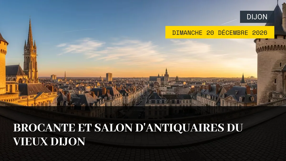Affiche de l'événement : Brocante et Salon d&rsquo;Antiquaires du Vieux Dijon – Dimanche 20 Décembre 2026