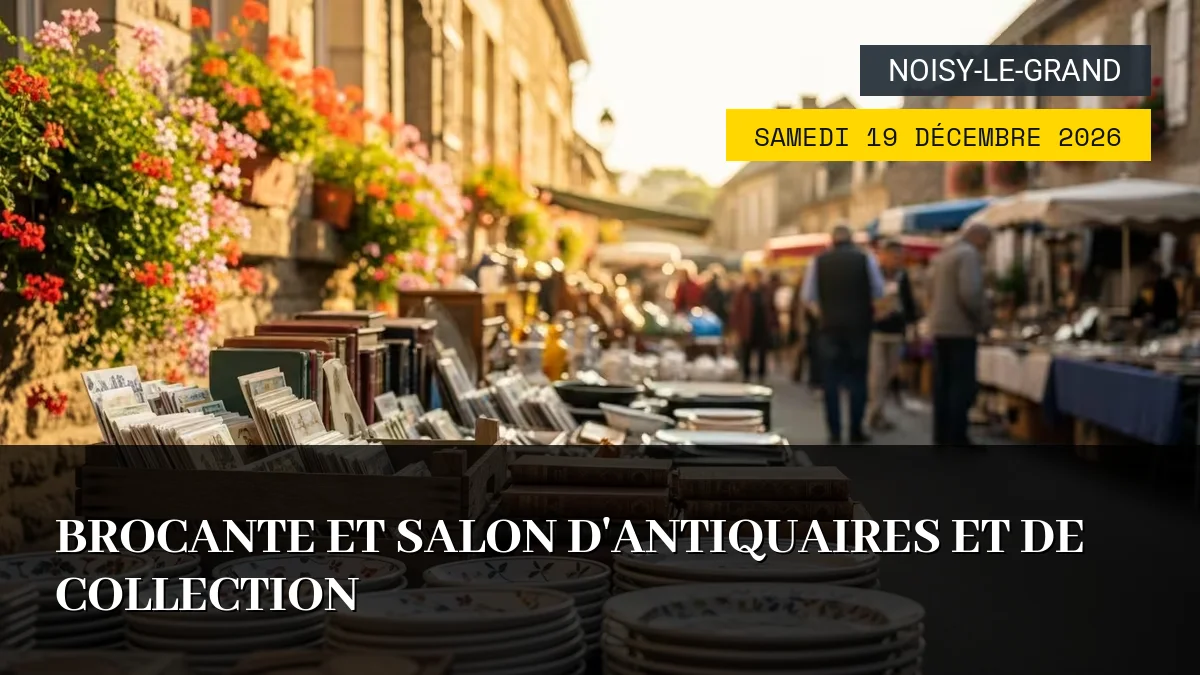 Affiche de l'événement : Brocante et Salon d&rsquo;Antiquaires et de Collection – Samedi 19 Décembre 2026