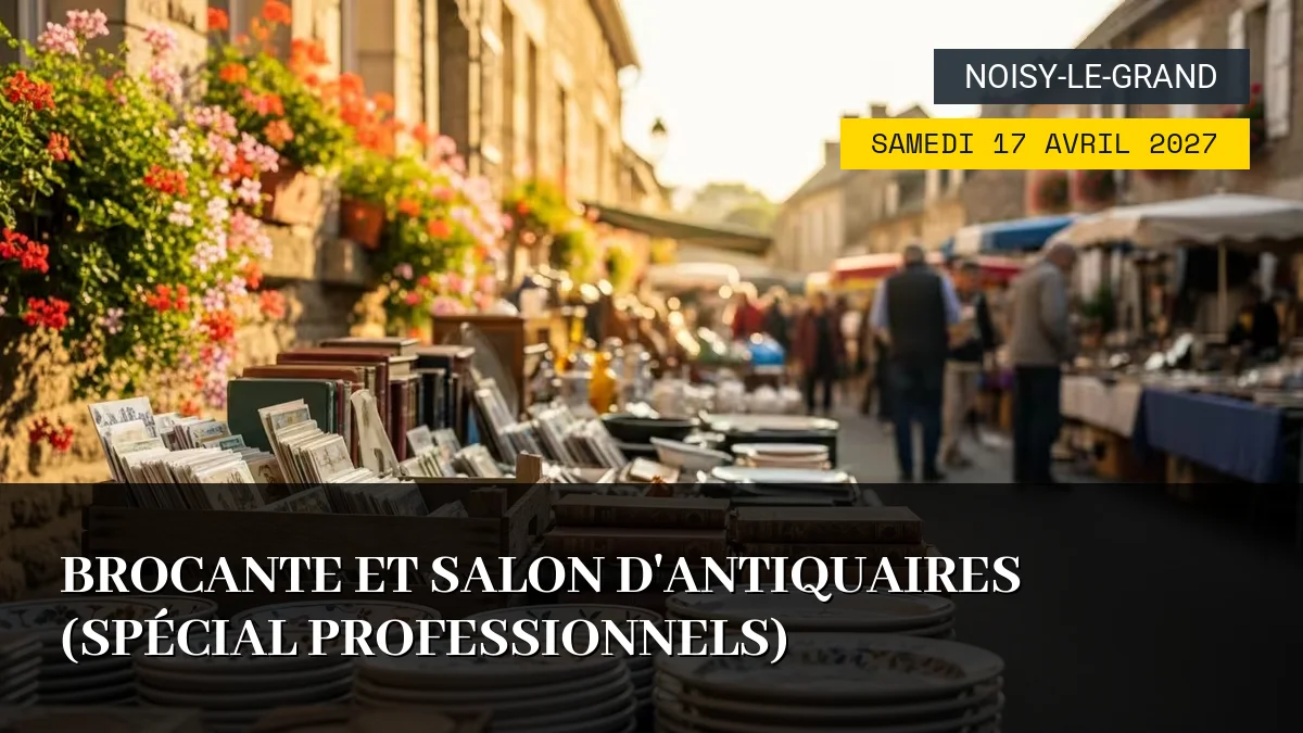 Affiche de l'événement : Brocante et Salon d&rsquo;Antiquaires (Spécial Professionnels) – Samedi 17 Avril 2027