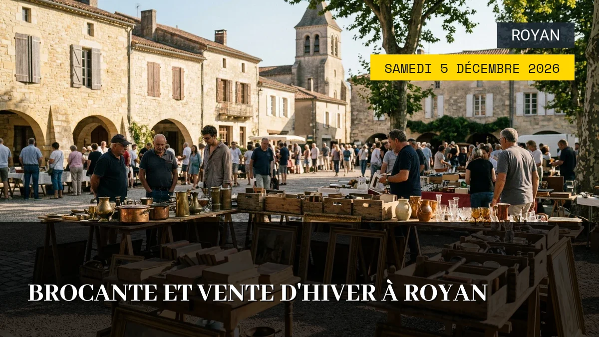 Affiche de l'événement : Brocante et Vente d&rsquo;Hiver à Royan – Samedi 5 Décembre 2026