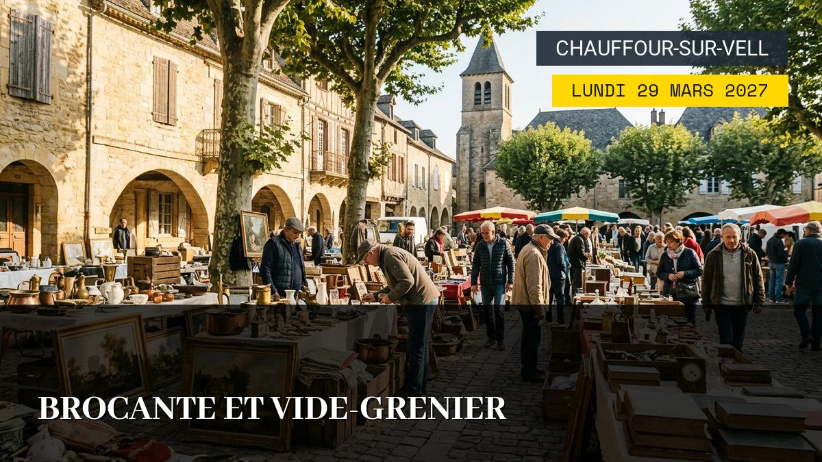 Affiche de l'événement : Brocante et Vide-Grenier – Lundi 29 Mars 2027